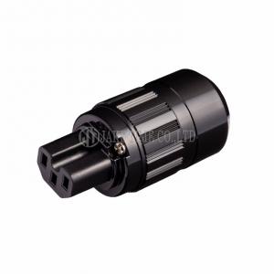 Audio Connector IEC 60320 C15 音響級歐規電源插座 黑色, 鍍銠 線徑 17mm