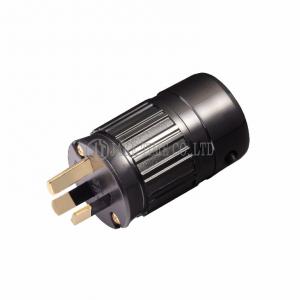 Audio Plug AS/NZS 3112 音響級澳規電源插頭 黑色, 鍍金 線徑 19mm