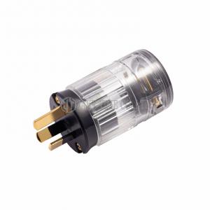 Audio Plug AS/NZS 3112 音響級澳規電源插頭 透明外殼, 鍍金 線徑 19mm