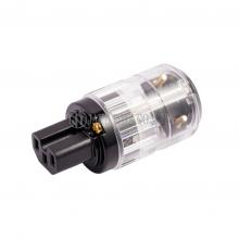 Audio Connector IEC 60320 C15 音響級歐規電源插座 透明外殼, 鍍金 線徑 17mm