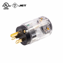 Audio Hi-Fi AC Connector NEMA 5-15P 音响级电源插头 透明外壳,镀金,线径17mm