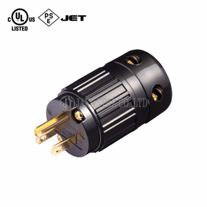 Audio Hi-Fi AC Connector NEMA 5-15P 音響級電源插頭 黑色,鍍金,線徑19mm