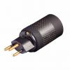 Audio Swiss Plug Type J 音響級瑞士電源插頭 黑皮革漆, 黑色碳纖維外殼, 鍍金