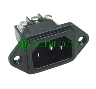 Audio Inlet IEC 60320 C14 音響級歐規電源插頭  黑色, 鍍銠