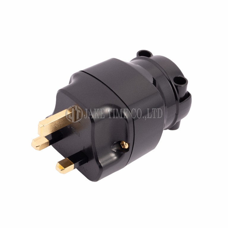 Audio Plug BS1363 音響級英規電源插頭 黑色, 鍍金