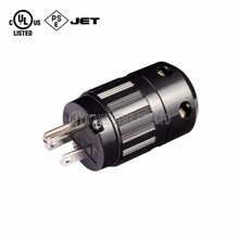 Audio Hi-Fi AC Connector NEMA 5-15P 音响级电源插头 黑色,镀铑,线径17mm