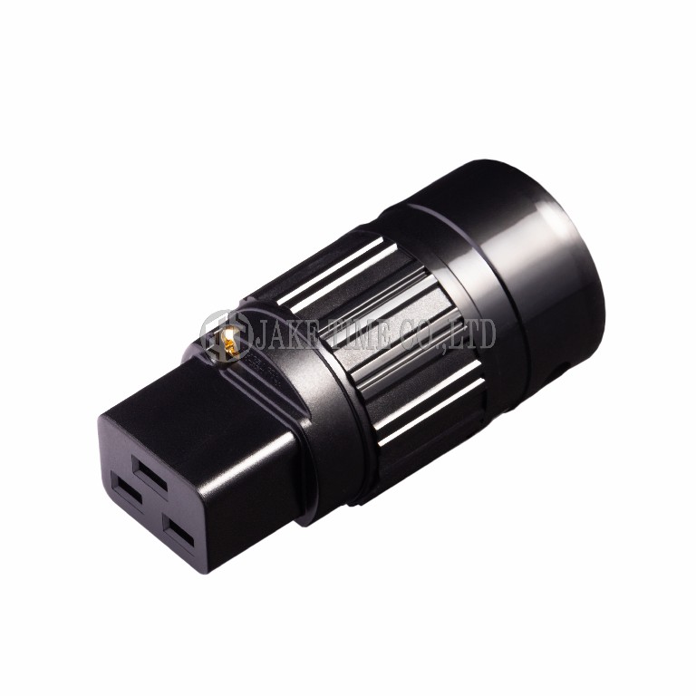 Audio Connector IEC 60320 C19 音響級歐規電源插座  黑色, 鍍金 線徑 19mm