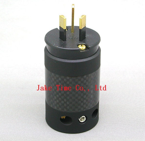 Audio Plug 碳纤维外壳,镀铑澳规音响级电源插头