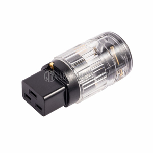 Audio Connector IEC 60320 C19 音響級歐規電源插座 透明外殼, 鍍金 線徑 19mm