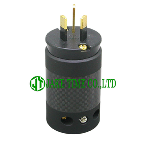 Audio Plug AS/NZS 3112 音響級澳規電源插頭 黑色, 黑色碳纖維外殼, 鍍金
