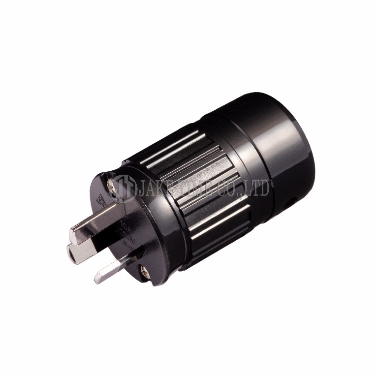Audio Plug AS/NZS 3112 音響級澳規電源插頭 黑色, 鍍銠 線徑 19mm