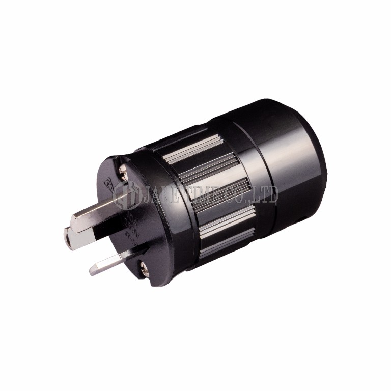 Audio Plug AS/NZS 3112 音響級澳規電源插頭 黑色, 鍍銠 線徑 17mm