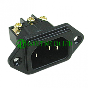 Audio Inlet IEC 60320 C14 音响级欧规电源插头  黑色, 镀金