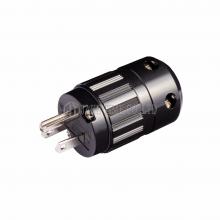 Auido Plug NEMA 5-15P 音響級美規電源插頭 黑色, 鍍銠 線徑 17mm