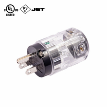 Audio Hi-Fi AC Connector NEMA 5-15P 音響級電源插頭 透明外殼,鍍銠,線徑17mm