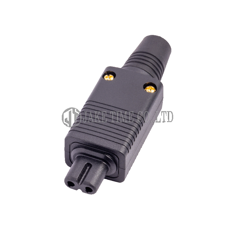 Audio Connector IEC 60320 C7 音響級歐規電源插座  黑色,鍍金