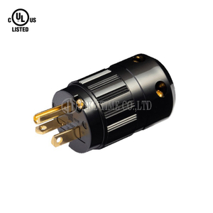 Audio Hi-Fi AC Connector NEMA 5-20P 音响级电源插头 黑色,镀金,线径17mm