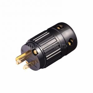 Auido Plug NEMA 5-15P 音響級美規電源插頭 黑色, 鍍金 線徑 19mm