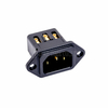 Audio Grade Hi-Fi IEC 60320 C14 Inlet 音响级欧规电源插头 黑色,镀金