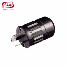 Audio Hi-Fi AS/NZS 3112 AC Connector 音响级澳规电源插头 黑色,镀铑,线径17mm