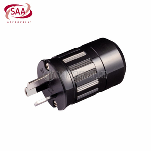Audio Hi-Fi AS/NZS 3112 AC Connector 音响级澳规电源插头 黑色,镀铑,线径17mm