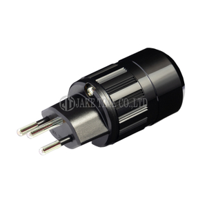 Audio Hi-Fi AC Connector Swiss Plug Type J 音響級電源插頭 黑色,鍍銠,線徑17mm