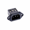 Audio Grade Hi-Fi IEC 60320 C14 Inlet 音響級歐規電源插頭 黑色,鍍銠