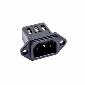 Audio Grade Hi-Fi IEC 60320 C14 Inlet 音响级欧规电源插头 黑色,镀铑