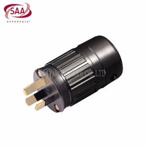 Audio Hi-Fi AS/NZS 3112 AC Connector 音響級澳規電源插頭 黑色,鍍金,線徑19mm