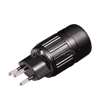 Audio Hi-Fi AC Connector Swiss Plug Type J 音响级电源插头 黑色,镀铑,线径19mm