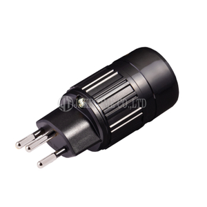 Audio Hi-Fi AC Connector Swiss Plug Type J 音響級電源插頭 黑色,鍍銠,線徑19mm