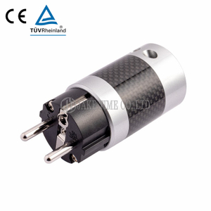Audio Hi-Fi Schuko AC Connector 音响级欧规电源插头 银色烤漆,碳纤维外壳,镀铑