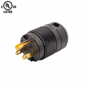 Audio Hi-Fi AC Plug NEMA 5-15P 展泰品牌音響級電源插頭 黑色,鍍金,線徑17mm