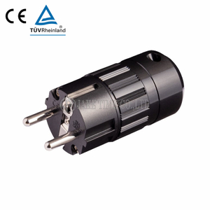 Audio Hi-Fi Schuko AC Connector 音响级欧规电源插头 黑色,镀铑,线径17mm