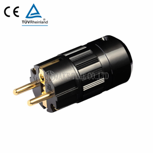 Audio Hi-Fi Schuko AC Connector 音响级欧规电源插头 黑色,镀金,线径17mm