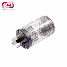 Audio Hi-Fi AS/NZS 3112 AC Connector 音响级澳规电源插头 透明外壳,镀铑,线径19mm