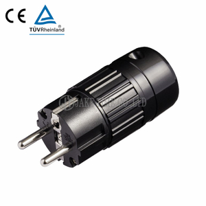 Audio Hi-Fi Schuko AC Connector 音響級歐規電源插頭 黑色,鍍銠,線徑19mm