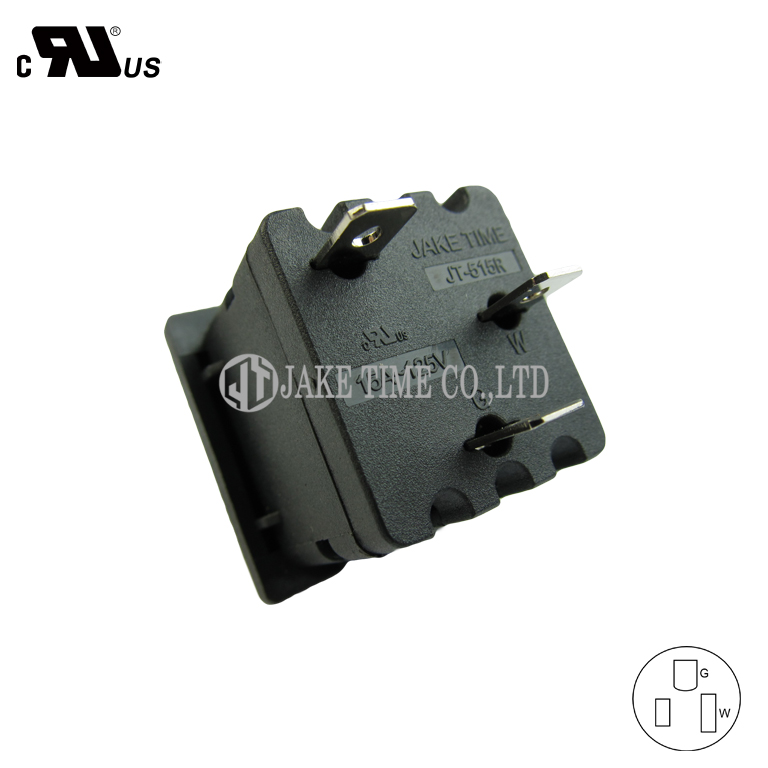 NEMA 5-15R 電源單插座 伺服器機櫃插座 (台規 1U 35mm*35mm)